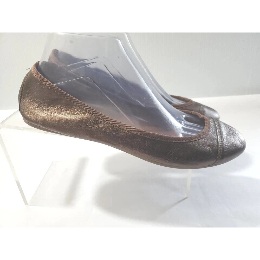 Corso Como Women's Slip On Flats Shoes Size 9.5 Frosted Brown Leather Round Toe - Picture 4 of 9